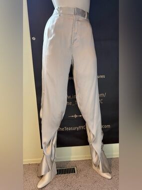 Y/Project  Light Beige Shiny 100% Silk  Draped Dress Pants